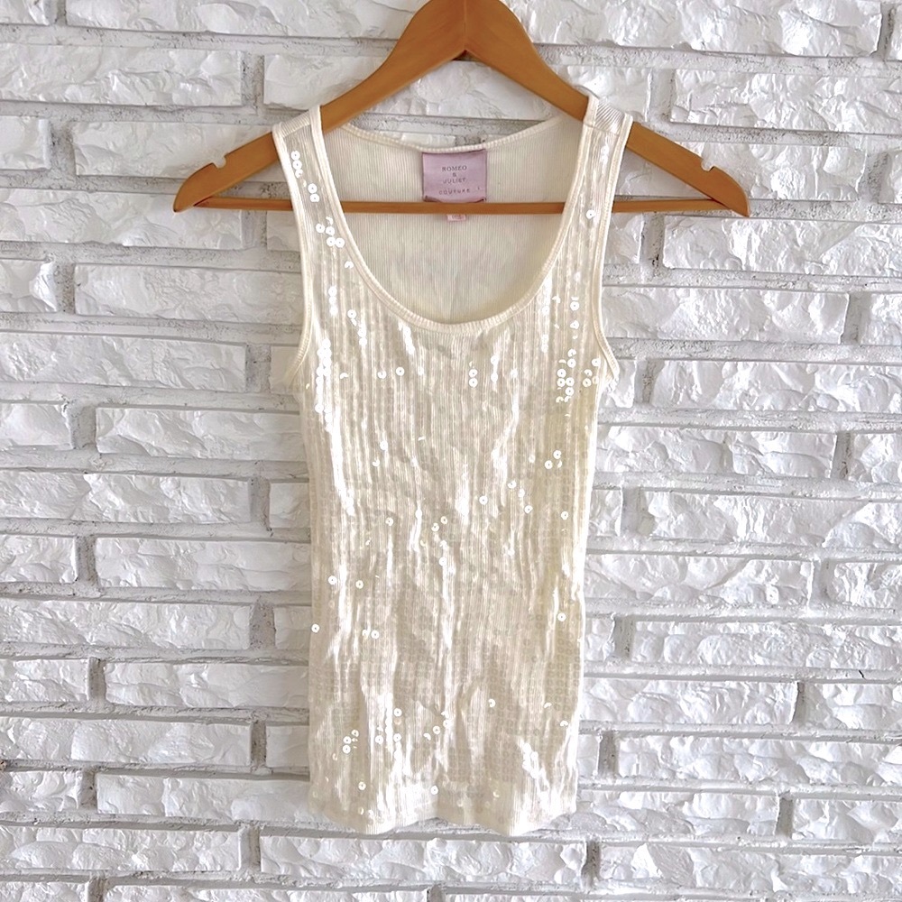 Romeo & Juliet Couture Sequin Tank Top Sz S